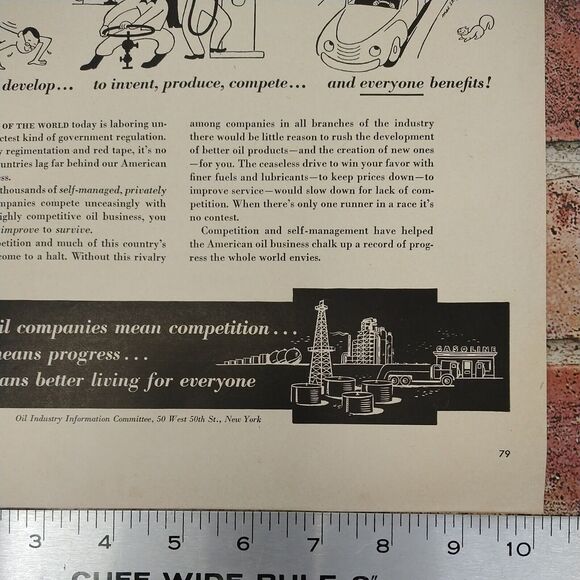 Oil Industry - Competition = Progress = Better Living - 1950 Retro Vtg PRINT AD - Picture 8 of 10